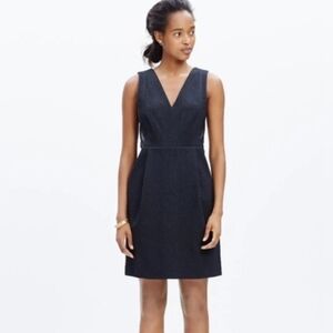 Madewell Leather Inset Ponte Knit Dress